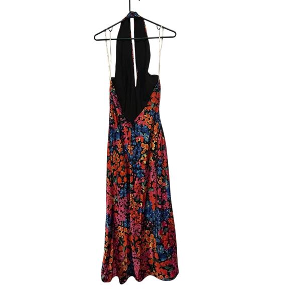 Lulus Bold Presence Floral Satin Halter Midi Dress - Size S - Picture 5 of 15